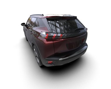 beyaz arkaplandaki modern araba 3 boyutlu görüntüleme