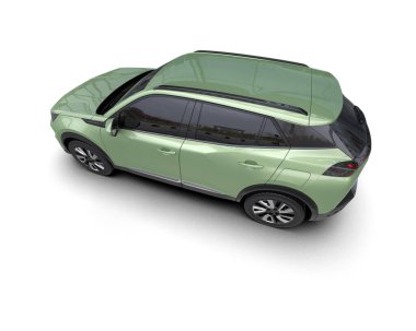 modern yeşil araba beyaz üzerine