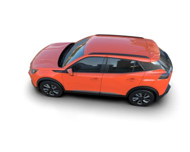 Beyaz arka planda modern kompakt araba