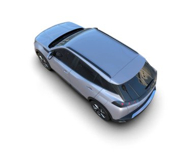 araba beyaz arkaplanda izole edildi. 3d görüntüleme - illüstrasyon