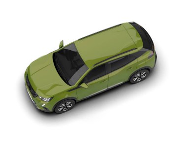 beyaz arkaplan üzerinde modern SUv 3 d illüstrasyon