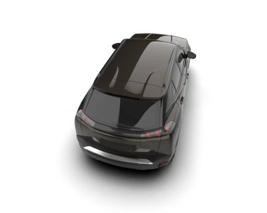 beyaz arka planda siyah modern araba - 3 boyutlu çizim - illüstrasyon