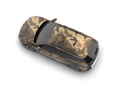 Beyaz arkaplanda 3 boyutlu araç izole edildi