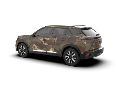 beyaz arkaplanda SUv 3 d illüstrasyon