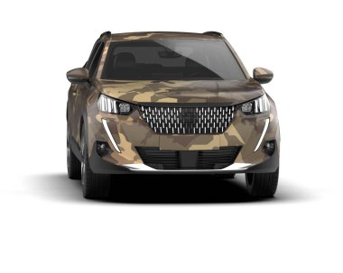 modern araba ön görünüm 3 boyutlu görüntüleme beyaz üzerine