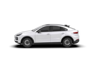 Beyaz arkaplanda beyaz SUV