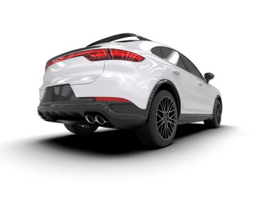 araba modern kesişme - beyaz arkaplanda ön görünüm - 3D görüntüleme