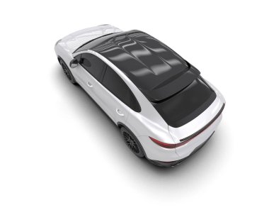 Modern şehir arabası beyaz arka planda izole edildi - 3 boyutlu illüstrasyon