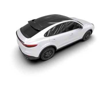 beyaz lüks modern spor araba - yan görünüm