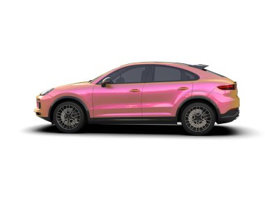 Beyaz arka planda modern SUV. 3d oluşturma