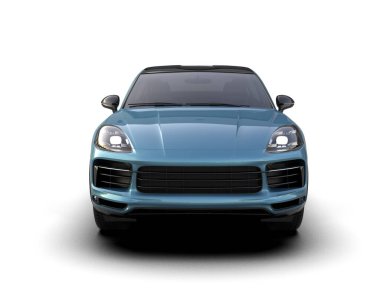 Beyaz arka planda modern spor araba. 3d illüstrasyon