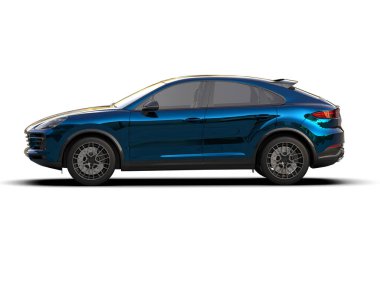 3 boyutlu mavi araba.