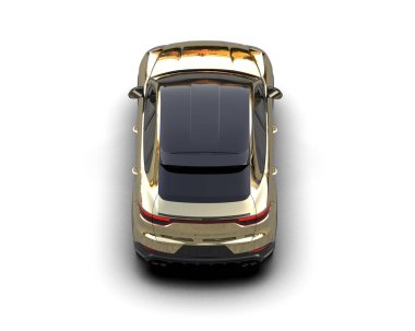 Beyaz arka planda bir araba. 3d oluşturma