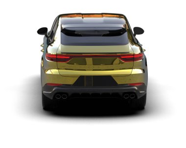 Modern araba beyazda izole edilmiş. 3 Boyutlu Hazırlama