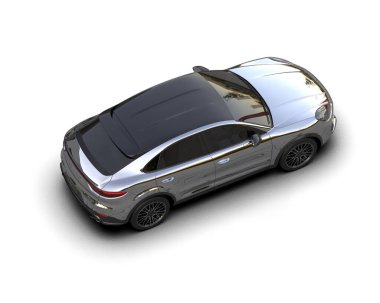 Beyaz arka planda izole edilmiş modern lüks araba. 3d oluşturma