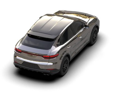beyaz arkaplanda modern SUv