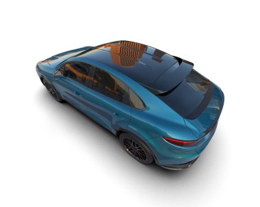 beyaz zemin üzerinde mavi araba