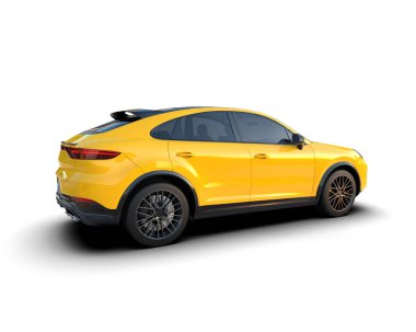 Beyaz arka planda araba cipi, 3 boyutlu görüntüleme