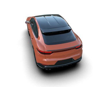 Modern araba arka planda izole edilmiş. 3D görüntüleme - illüstrasyon