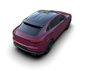 Beyaz stüdyo arka planında izole edilmiş daha az genel bir spor konsept otomobilin 3 boyutlu yorumlanması