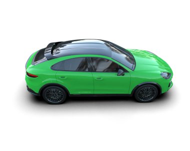 beyaz arka planda modern yeşil araba