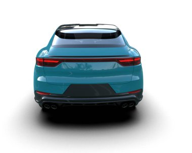 Araba beyaz arka planda izole edilmiş. 3D görüntüleme - illüstrasyon