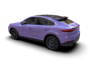 Beyaz izole arka planda modern lüks spor araba 3 boyutlu görüntüleme