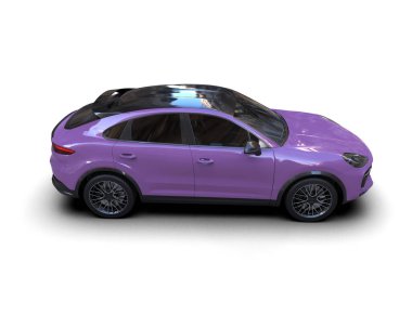 Modern SUV beyaz arka planda izole edildi. 3 Boyutlu Hazırlama