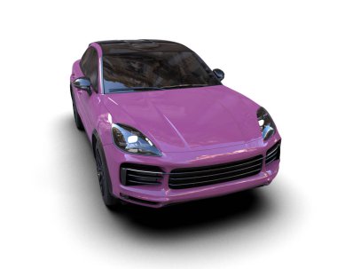 modern araba kırpma yolu ile beyaz bir arkaplanda izole