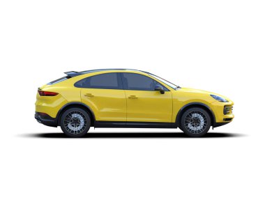 beyaz arkaplanda modern SUv