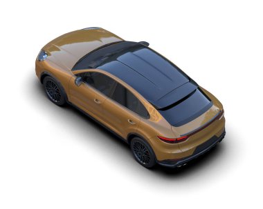 Modern lüks araba siyah arka planda izole edilmiş. 3d illüstrasyon.