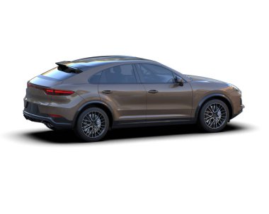 Gri arka planda lüks bir cip arabası. 3d oluşturma