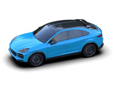 Modern spor konsepti. mavi araba - ön manzara