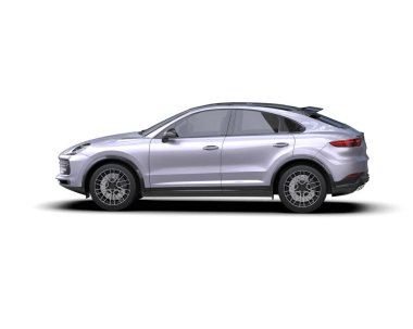 Modern lüks araba - beyaz arka planda ön manzara. 3d illüstrasyon.