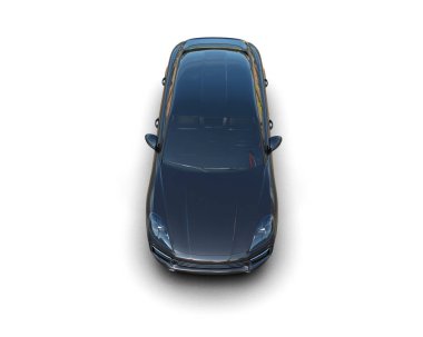 Beyaz arka planda mavi spor araba. 3 boyutlu görüntüleme. 3d illüstrasyon.