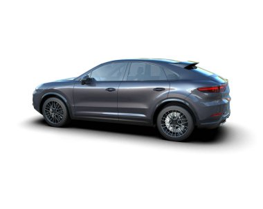 Modern araba beyaz arka planda izole edilmiş. 3d illüstrasyon.