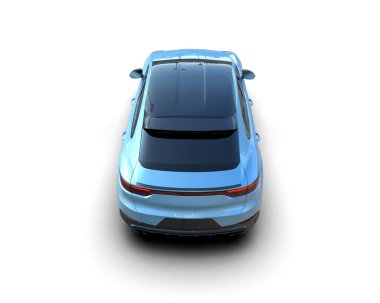 beyaz arka planda mavi modern araba