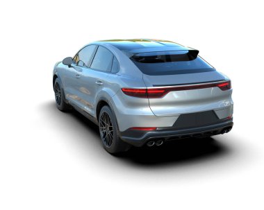 Gri arka planda modern lüks SUV. 3d oluşturma