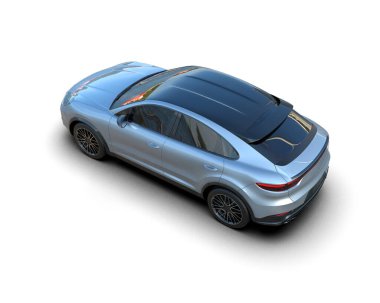 Beyaz arka planda modern araba. 3 Boyutlu Hazırlama