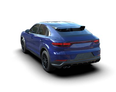 Modern araba arka planda izole edilmiş. 3d görüntüleme - kırpma ile illüstrasyon