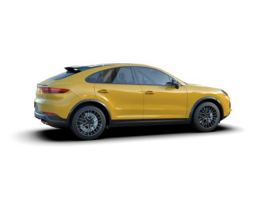 beyaz zemin üzerine sarı araba