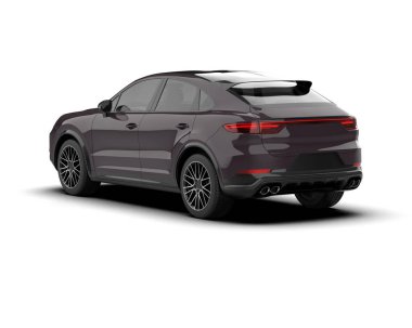 siyah spor araba - ön manzara. 3d illüstrasyon