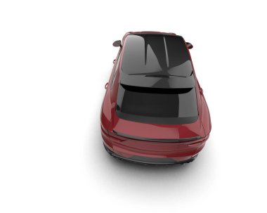 modern araba beyaz arka planda izole edilmiş ve kırpma yolları var. 3d oluşturma.