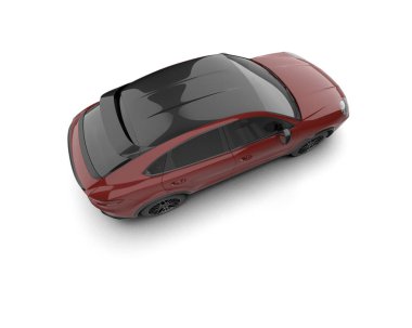 beyaz izole kırmızı araba