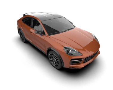 modern araba beyaz arka planda izole edildi. 3 boyutlu görüntüleme