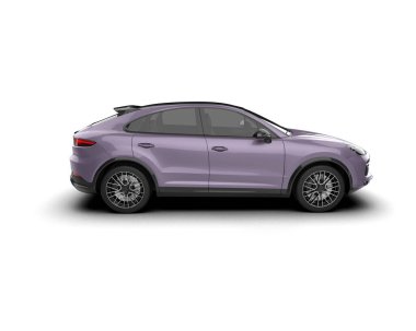 Beyaz üzerine izole edilmiş zarif bir arabanın 3 boyutlu görüntüsü