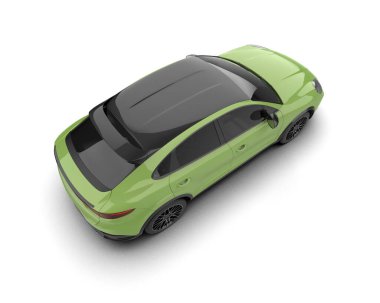 yeşil modern araba - üst görünüm