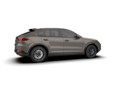 Beyaz arka planda lüks bir araba. 3d oluşturma