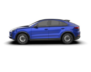 Modern araba - ön taraf manzaralı. 3d oluşturma