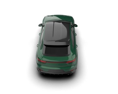 Modern araba beyazda izole edilmiş. 3D görüntüleme - illüstrasyon